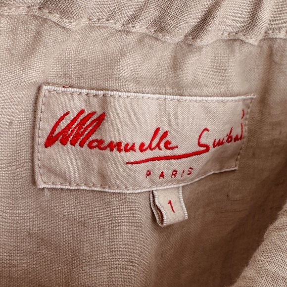 Vintage Linen midi skirt  - made in France - classic style - size L - Picture 4 of 5